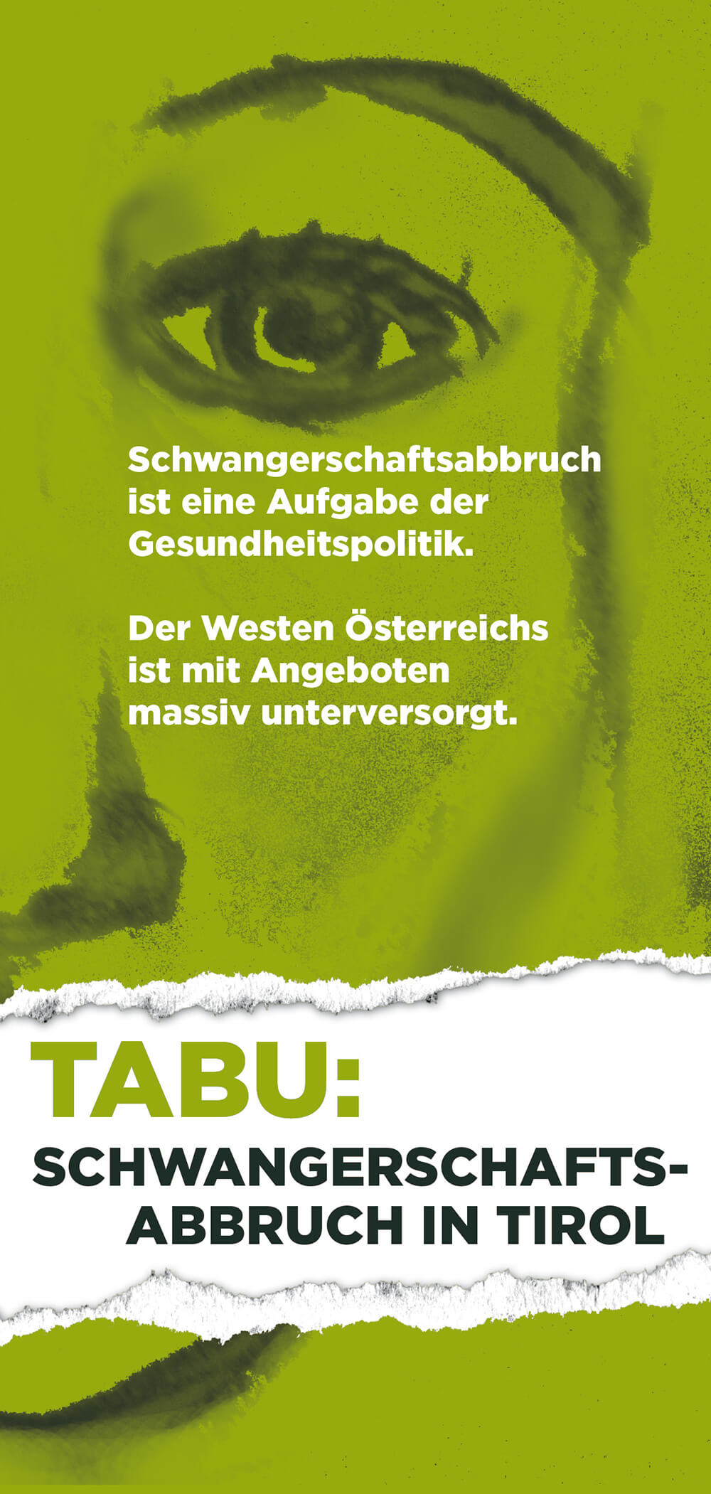 Titelseite des Folders zur Aktionswoche „Tabu Schwangerschaftsabbruch“